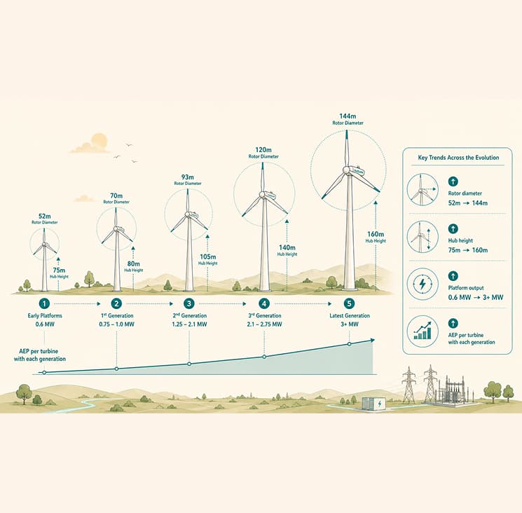 Wind technology evolution infographic