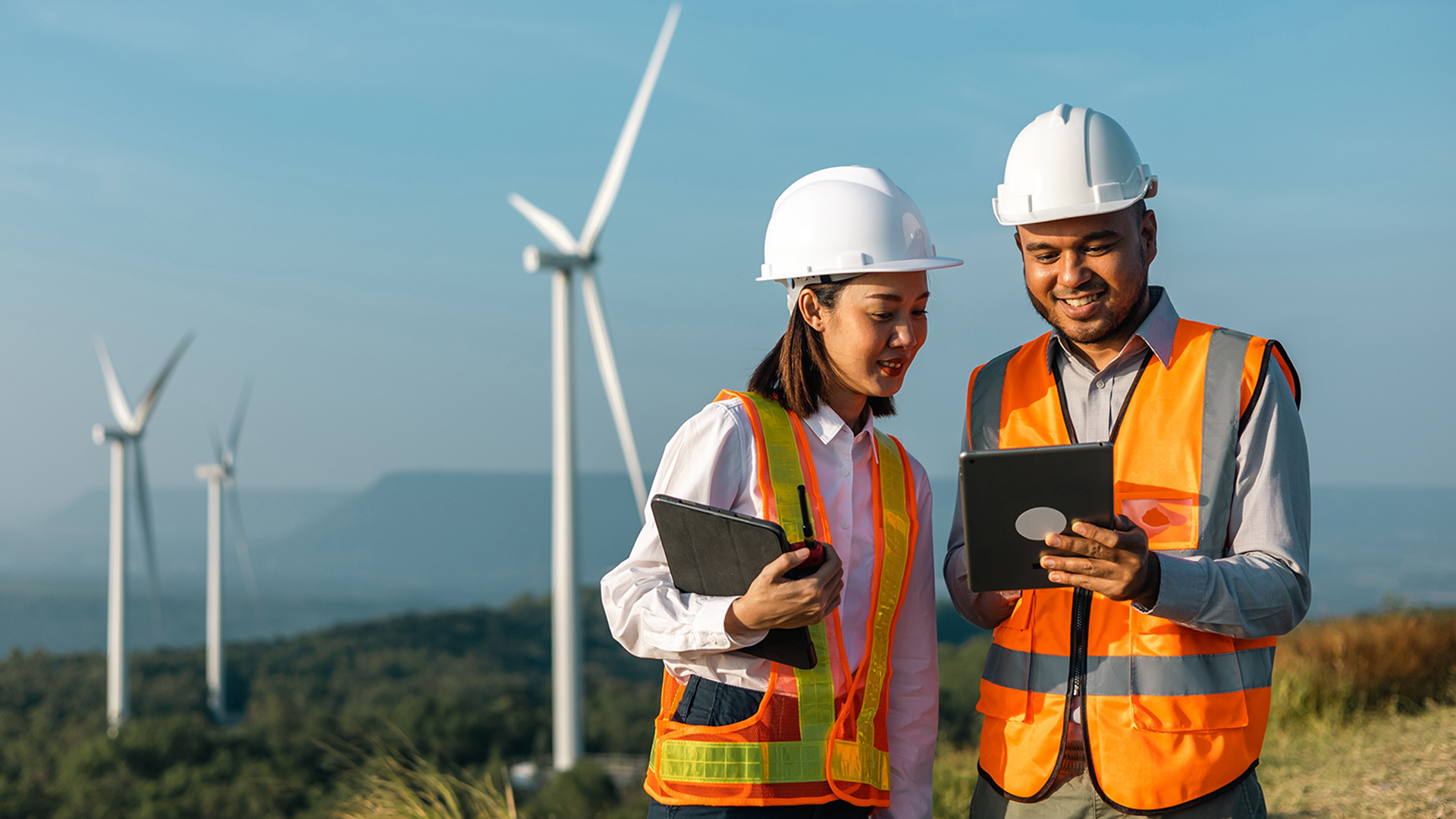 Suzlon engineers at a wind farm