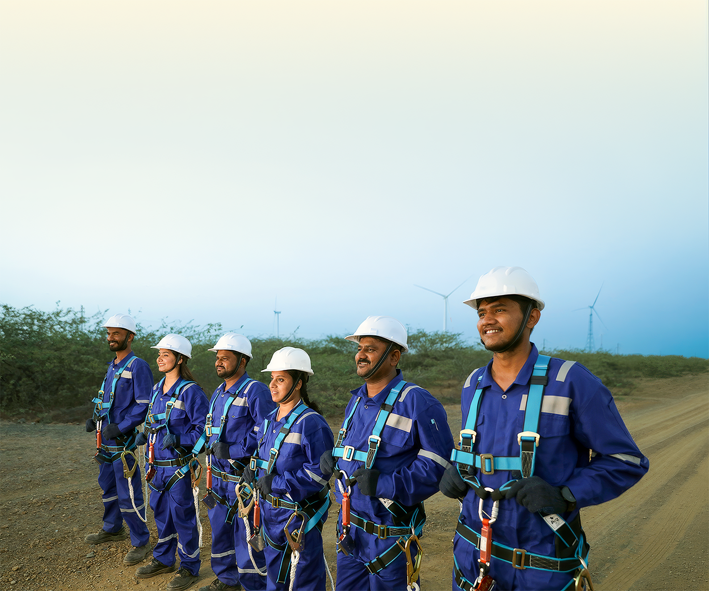 Suzlon technicians at a wind site